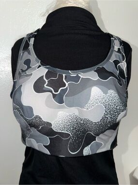 Women's Grey Camo Sports Bra - Brand